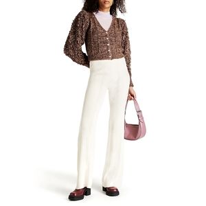 REMAIN Birger Christensen Denise Alpaca Knit Crop Patchwork Oversized Ca…